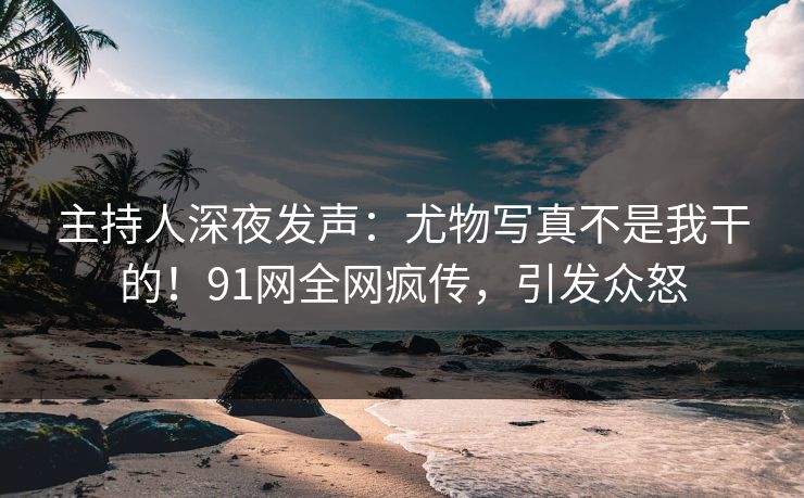 主持人深夜发声：尤物写真不是我干的！91网全网疯传，引发众怒