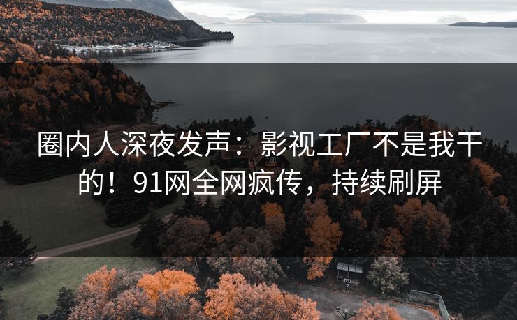 圈内人深夜发声：影视工厂不是我干的！91网全网疯传，持续刷屏