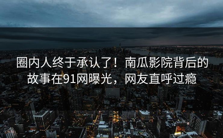 圈内人终于承认了！南瓜影院背后的故事在91网曝光，网友直呼过瘾