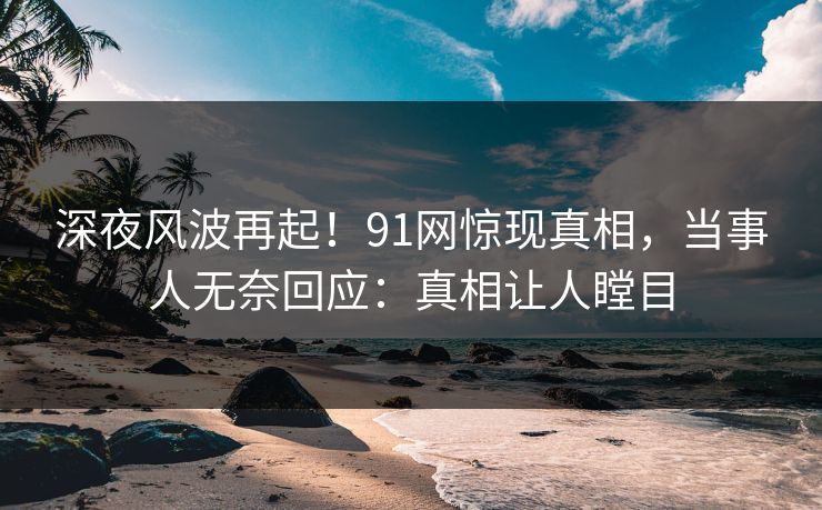 深夜风波再起！91网惊现真相，当事人无奈回应：真相让人瞠目
