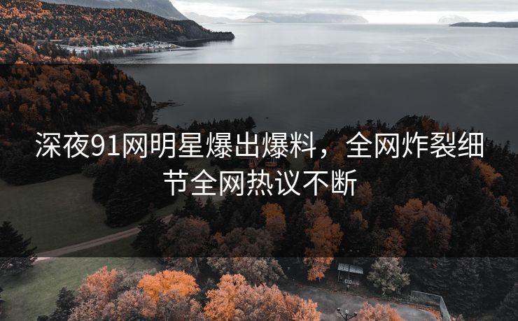 深夜91网明星爆出爆料，全网炸裂细节全网热议不断