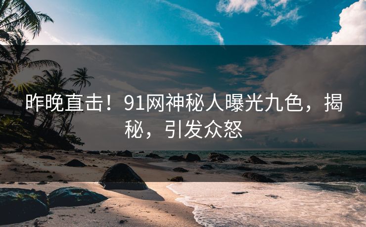 昨晚直击！91网神秘人曝光九色，揭秘，引发众怒